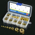 Glarks 160Pcs Metric M2 M2.5 M3 M4 M5 M6 M8 M10 High Strength Brass Hex Nuts Assortment Kit