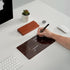Desk Weekly Glass Dry Erase Board with Detachable Wood Stand, Burgundy Red, Small Desktop Calendar to Do List Planner Whiteboard 12x6" for Office, Home, Schools, Marker&Eraser Included, Yeoux by YEOUX