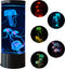 Vaticas Jellyfish Lava Lamp Multi-Color Changing Aquarium Night Light with 5 Glowing Jellyfish