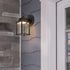 650 3000K Maxxima LED Porch Lantern Outdoor Wall Light, Black with Clear Water Glass, Photocell Sensor, Lumens, Dusk