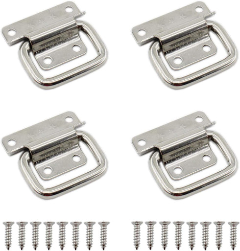 4 Pack Stainless Steel Wardrobe Handle, Foldable Boat Hatch Latch Cabinet Pull Handle Accessories