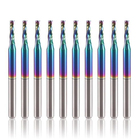 10 Pcs O Flute Spiral Router Bit 1/8 inch Shank, Up Cut