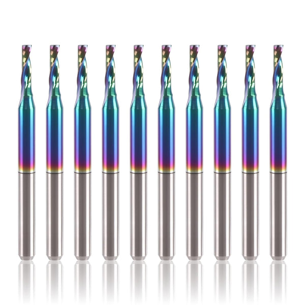 10 Pcs O Flute Spiral Router Bit 1/8 inch Shank, Up Cut
