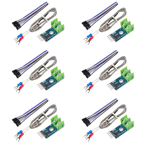 DC 3-5V MAX6675 Module + K Type Thermocouple Temperature Sensor Set, Compatible with Raspberry Pi Arduino