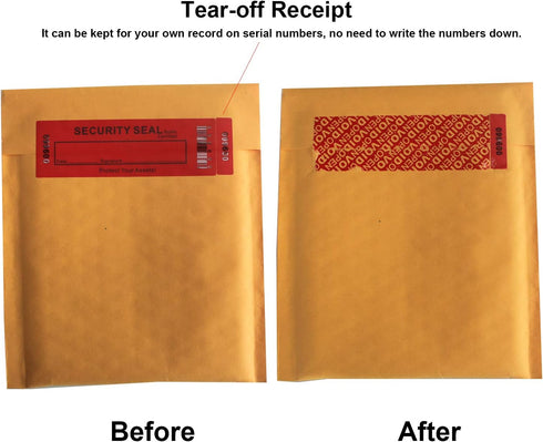 TamperSeals Group - 50pcs Total Transfer Tamper Evident Security Warranty Void Stickers/Labels/Seals (Red, Large 35 x