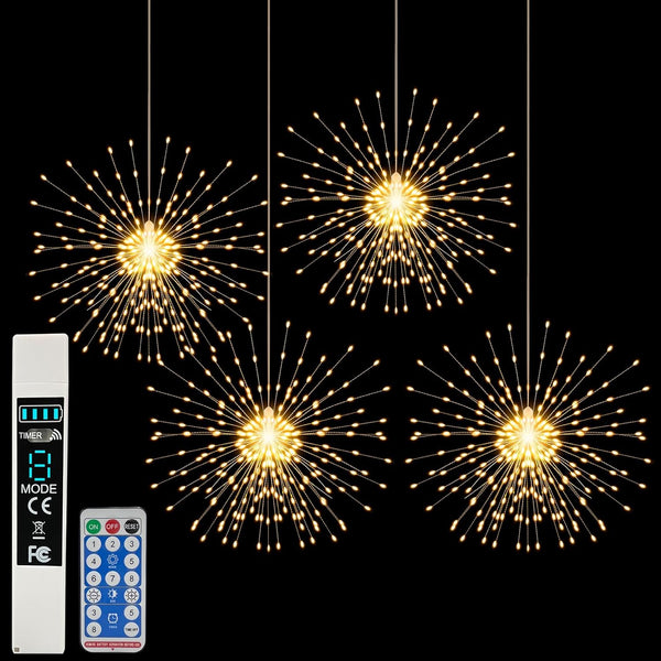 Firework Lights Outdoor 800 LED, String Light USB Rechargeable Battery Powered Smart