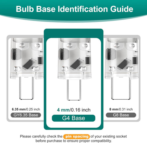 G4 Bulb 12V, Bulbs 2W, 3000K, T3 20W Non-dimmable, Pack 10 DiCUNO LED JC Bi-Pin Base Light Warm White Halogen