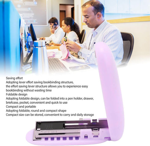 Portable Stapler - Compact and Effort Saving 15 Sheet Capacity Desktop Stapler with Foldable Design for Office