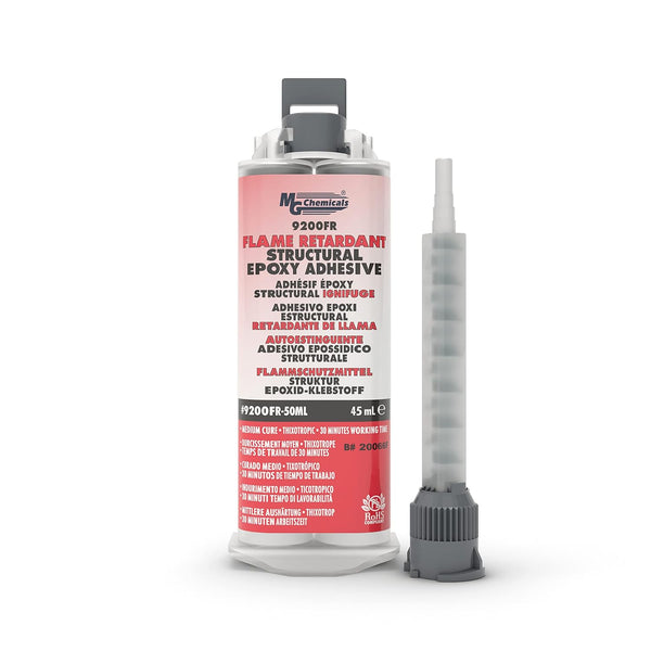 MG Chemicals 9200FR Flame Retardant Structural Epoxy Adhesive, 45ml Dual Pneumatic Dispenser