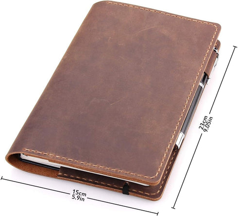 5"x8.25" Robrasim Leather Journal Cover Fits for Moleskine Large Hard Cover Notebook, Handmade Vintage Leather Cover