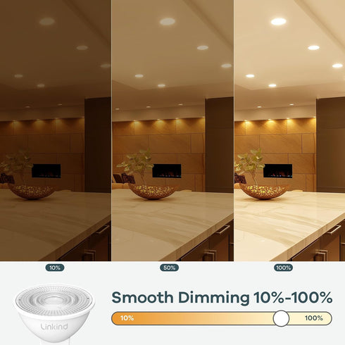 Dimmable MR16 Bulbs, 50W GU5.3 MR16 Bulbs, 12V 5W 2700K 500lm 40 6 Packs Linkind LED Equivalent Bi-Pin Base Low Voltage
