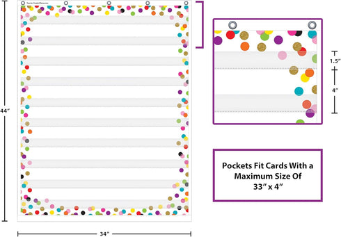 Teacher Created Resources Confetti 10 Pocket Chart, 34" x 44", TCR20328