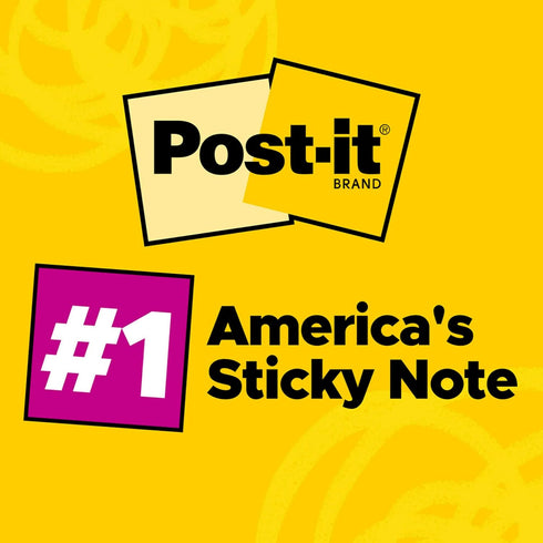 Post-it Notes, 3x3 in, 18 Pads, Canary Yellow, Clean Removal, Recyclable Sticky Note Pads