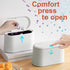Mini Desk Trash Can with Lid, 0.5 Gallon Countertop Waste Bin with 90 Pcs Trash Bags for Office Bedroom (White)