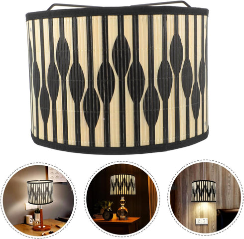 Rattan Lamp Shade Fabric Assembly Required Lampshade: Table Bedside Floor Lamp Fabric Drum Lampshade Classic Geometric