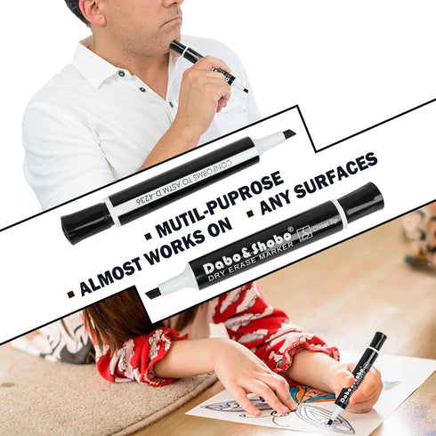 Dabo&Shobo Dry Erase Markers, Bulk Pack of 72 Count, Low Odor Ink, Chisel Tip, Black Whiteboard Markers for School