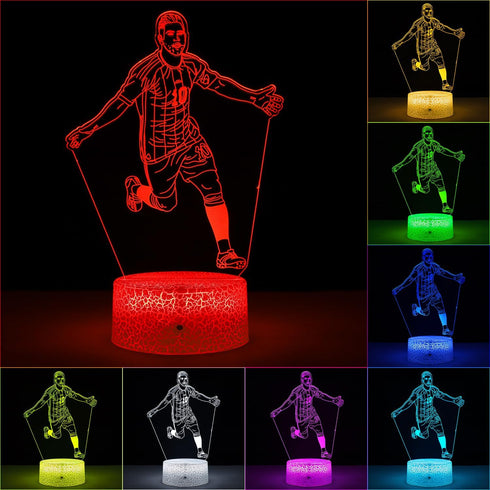 ZeHaiYlf #10 3D Dimmable (01) Argentina Soccer Player Illsuion Lamp for Boys,with Remote & Smart Touch, lampFootball