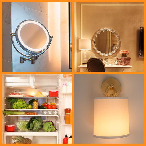 E12 Bulb 3W 25W C7 Bulbs 120V 3000K 5 Pack LED Equivalent to Replacement Frosted Type B Candelabra Base Warm White