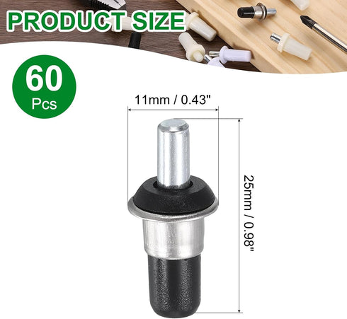 60Pcs 0.98"x0.43" uxcell Shutter Repair Pins, Metal Spring-Loaded Replacement Pins Plantation Shutter Fasteners