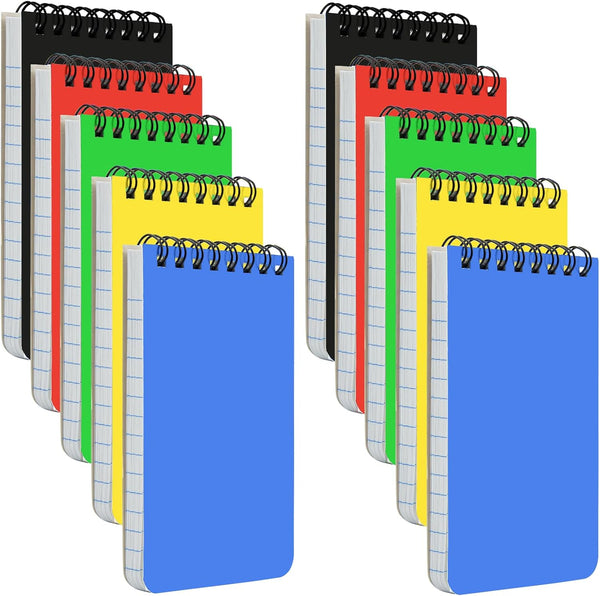 Top Bound Memo Books, 3" x 5", Pocket Notebook, Spiral Memo Pads, 75 Sheets Per Notebook, 10 Pack (A7)