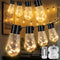 20 Hanging Bulb Battery Operated String Lights, 14FT 100 LED Vintage Bulbs
