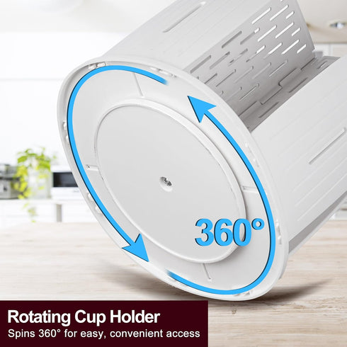 Countertops, 4 MYITYARD Rotatable Cup and Lid Organizer for Coffee Cup Dispenser, Paper Cup Holder with Compartments