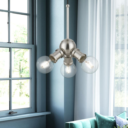 3 (47164-91) Livex Lighting Lansdale Light Pendant in Brushed Nickel