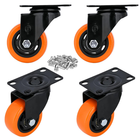 YOOGAA 3 Inch Heavy Duty Swivel Caster Wheels, Set of 4, Load 1000lbs, No Noise for Workbench