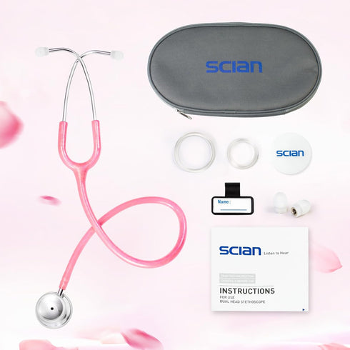 SCIAN Dual Head Stethoscope for Nurses, Kids, Adults, Classic Stainless Steel Stethoscope Kit Medical Supplies