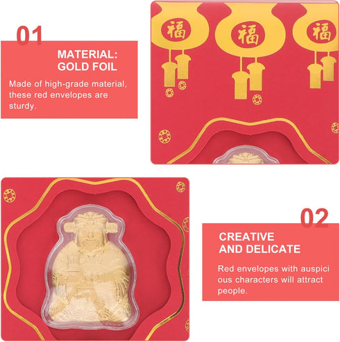BESPORTBLE Chinese New Year Red Envelopes, Lucky Money Envelopes for Spring Festival Birthday Wedding Party, 10 Pcs