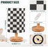 WEVIBOFU Table Lamp Black White Checkered Nightstand Lamp with Wood Base LED Bedside Shade Desk Lamp for Bedroom Living