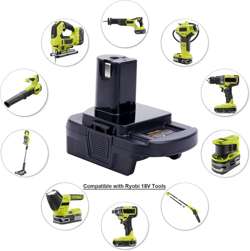 Biswaye Adapter for Dewalt 20V Battery to Replacement for Ryobi 18V One+ Battery, Compatible with Milwaukee M18 Battery