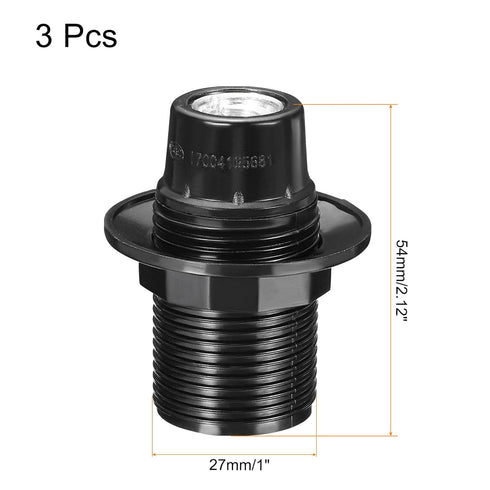 E14 Bulb 3 Pack Bulb PATIKIL Holder Light Socket, Screw Fully Thread LED Lamp Holder for Pendant Lights, Black