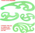 SIQUK 9 Pieces French Curve Drawings Templates, Clear Green Plastic Rulers for Engineering, Studying, and Designing