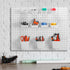 Uiifan 18 Set Pegboard Cups Kit, Plastic Bins with Hooks and Label Stickers for DIY Tools, Craft, Office Storage (White)