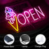 Dimmable 16.5 12.6 Ice Cream Open Neon Sign LED Light up Ice Cream Sign Dessert Open Wall Decor Sign for Business Store