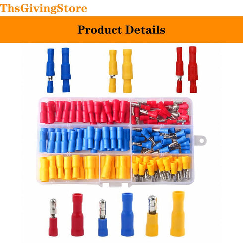 160pcs Terminals Quick Wire Connectors Kit, Male and Female Waterproof Electrical Wire Connectors