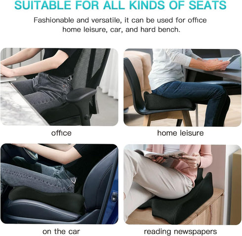 Tailbone Benazcap X Large Memory Seat Cushion for Office Chair Pressure Relief Sciatica & Pain Relief Memory Foam Firm