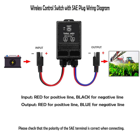 DC12V 30A 328 100) Waterproof Wireless Relay Switch Wireless Remote Control Relay Switch with SAE Interface Feet |