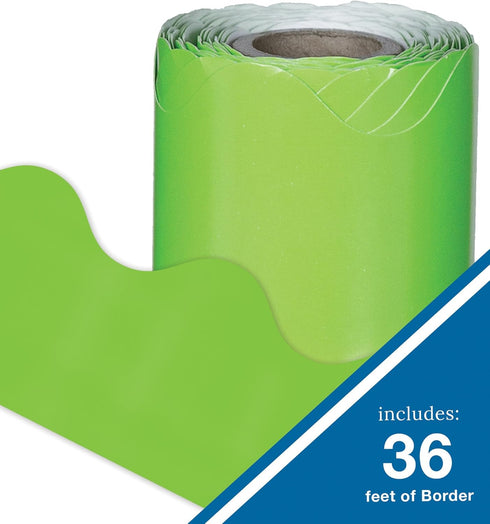 Carson Dellosa 36 Ft Scalloped Lime Green Bulletin Board Borders for Classroom, White Board & Cork Board