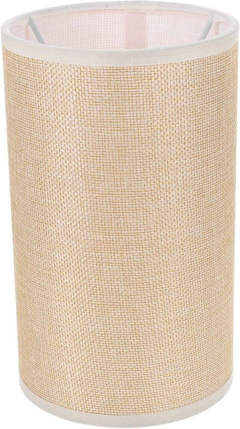 NUOBESTY Small Drum Lampshade E27 Base Linen Fabric Lamp Cover for Table