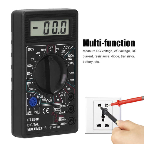 Digital Multimeter Tester, DT830B Electrical Voltmeter Ammeter, Portable Volt Multi Meter Circuit Tester