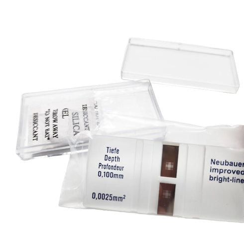 Blood Counting Chamber, Cell Counting Chamber Hemocytometer Neubauer Improved with 2 pcs Coverslips