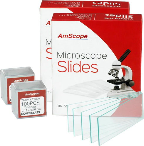 AmScope BS-72P-100S-22 Pre-Cleaned Blank Microscope Slides - 72 Pieces (2 Count)