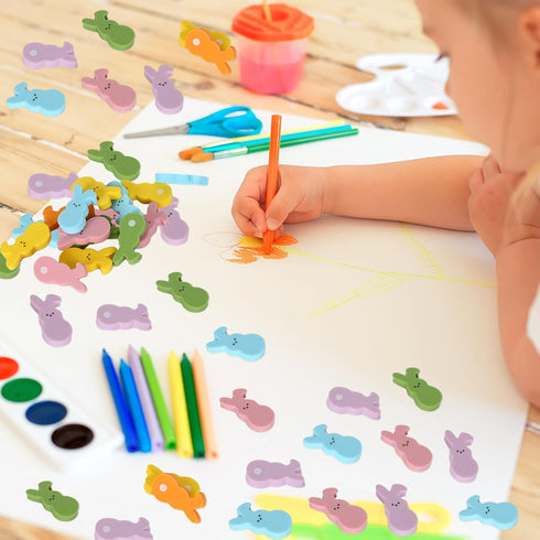 Whaline 120Pcs Double-Sided Colorful Bunny Mini Erasers, Rabbit Shaped Pencil Erasers for Easter Spring Party Favors