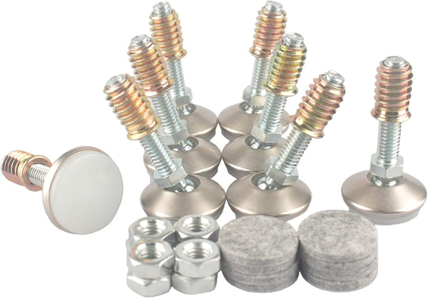 Furniture Levelers Swivel Feet,Angle Height Adjustable(5/16-18 Nut Inserts Kits-8 Sets),Heavy Duty Leveling
