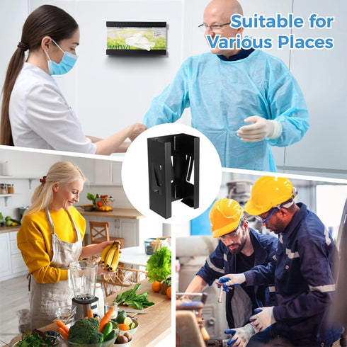 2 Pcs Magnetic Glove Box Holder - Wall Mounted Magnetic Glove Dispenser,Black Towels Wipes Paper Tissue Glove Box