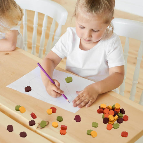 Whaline 200Pcs Pumpkin Erasers, Fall Mini Erasers for Classroom Stationery