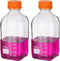 PATIKIL 2 Pack Reagent Media Storage Bottles, 1000ml Borosilicate Glass Square Bottles with Orange GL32 Screw Cap