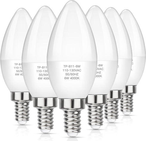 MAXvolador E12 LED Candelabra Light Bulbs 60W Equivalent, 4000K Neutral White 600